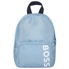 Boys Blue Logo Backpack, 1, hi-res