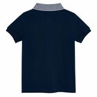 Boys Navy Blue Cotton Polo Shirt, 2, hi-res
