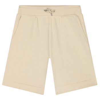 Boys Beige Logo Shorts