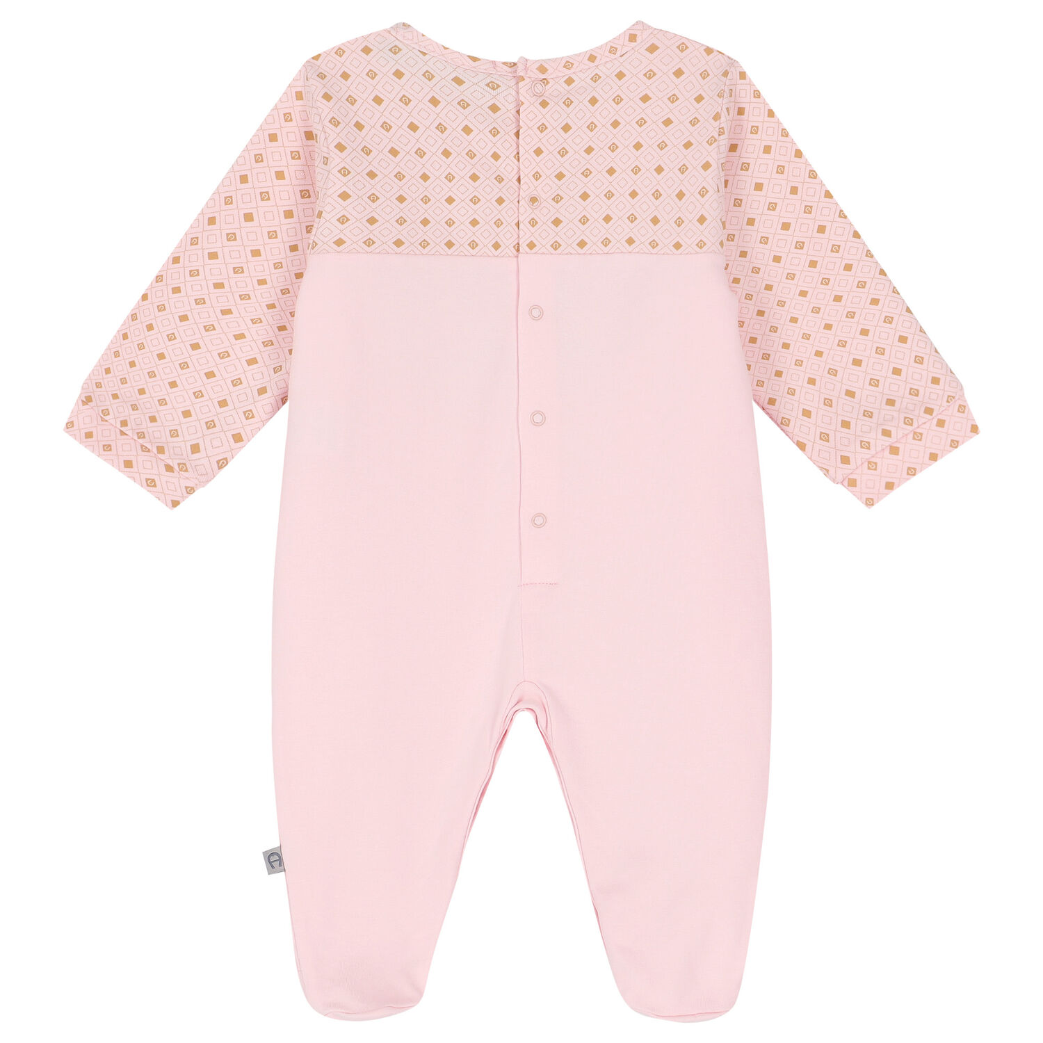 Girls Pink, Ivory & Gold Logo Babygrow, 3, hi-res