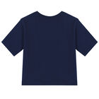 Girls Navy Logo T-Shirt, 2, hi-res