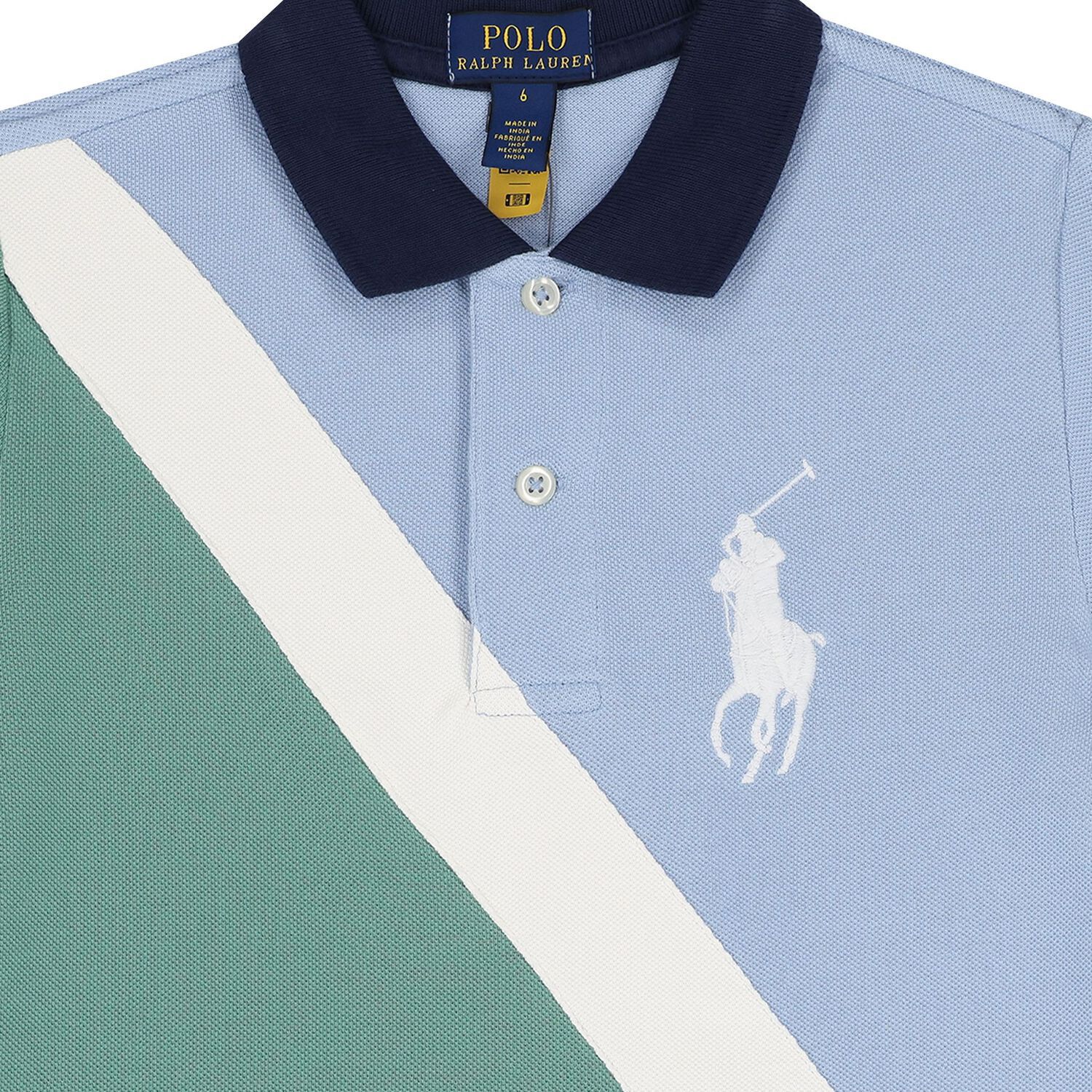 Boys Blue & Green Logo Polo Shirt, 1, hi-res image number null