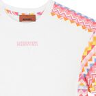 Girls White & Pink Zigzag Dress, 1, hi-res