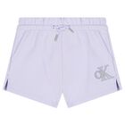 Girls Purple Logo Shorts, 1, hi-res