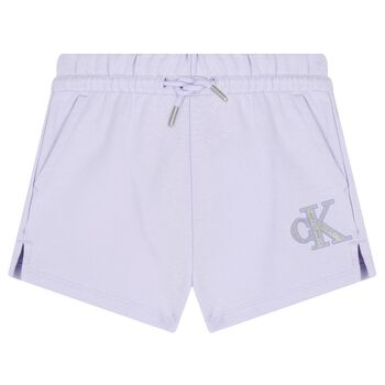 Girls Purple Logo Shorts