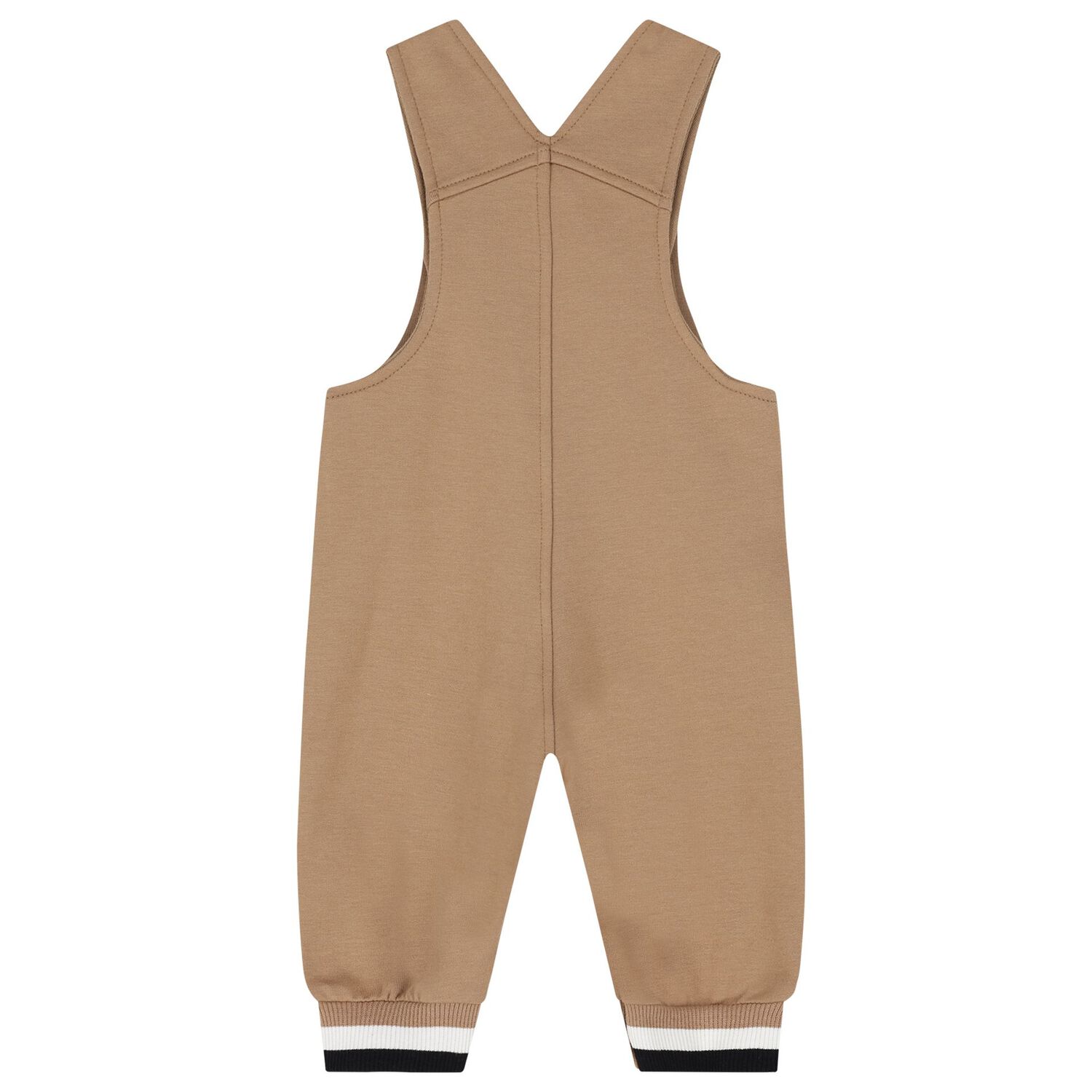 Baby Boys Beige & White Logo Dungaree Gift Set, 1, hi-res