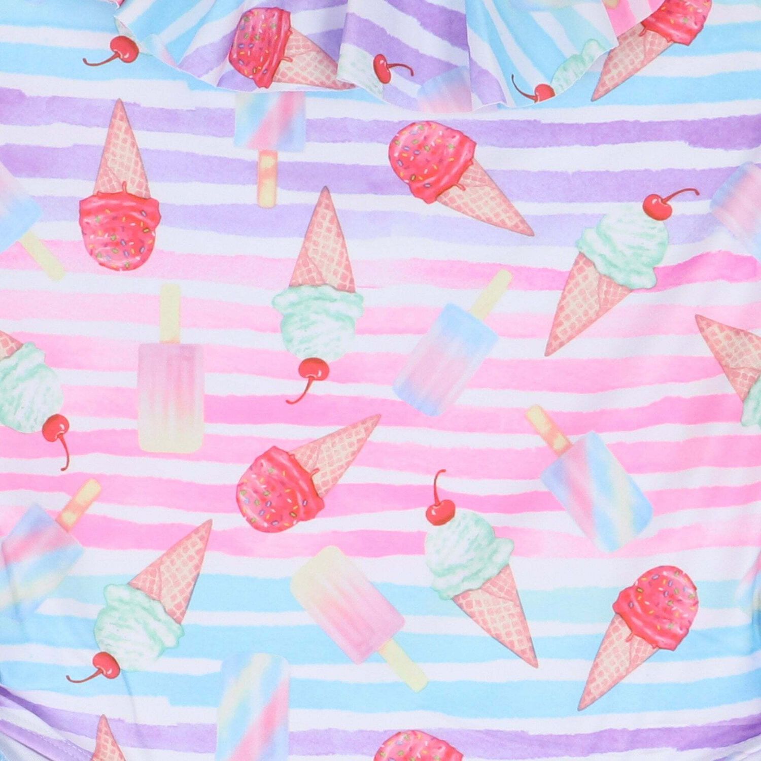 Girls Pink Printed Swimsuit, 1, hi-res