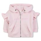 Younger Girls Pink Logo Hooded Zip Up Top, 1, hi-res
