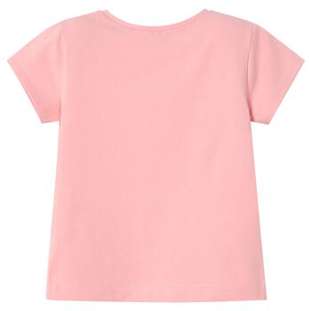 Girls Pink Cotton T-Shirt