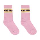 Girls Pink Logo Socks, 1, hi-res