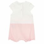 Baby Girls White & Pink Floral Romper , 1, hi-res