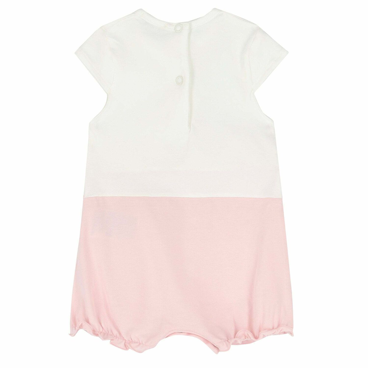 Baby Girls White & Pink Floral Romper , 1, hi-res image number null