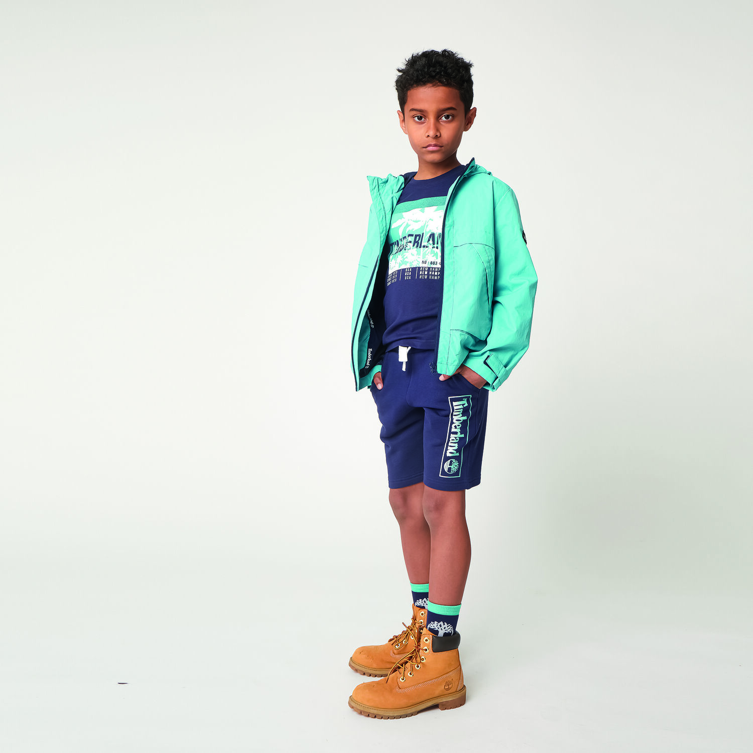 Boys Navy Logo Shorts, 1, hi-res image number null