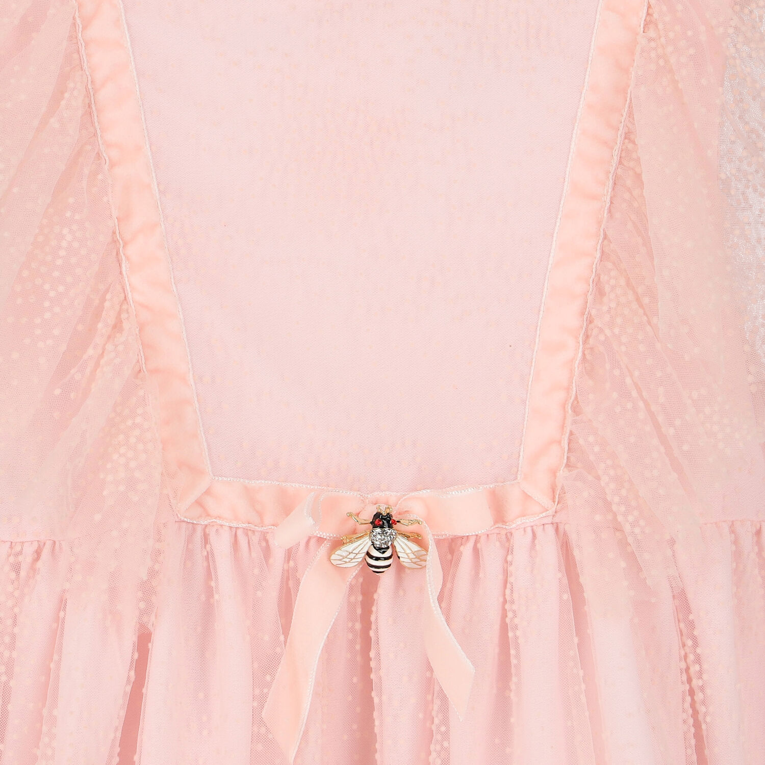 Girls Pink Dot Tulle Dress, 1, hi-res
