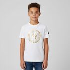 Boys White & Gold Logo T-Shirt, 1, hi-res