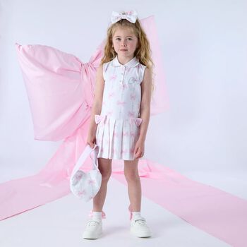 Girls White & Pink Heart Shoulder Bag