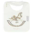 Ivory Rocking Horse Baby Carré Swaddle & Bib Set, 1, hi-res