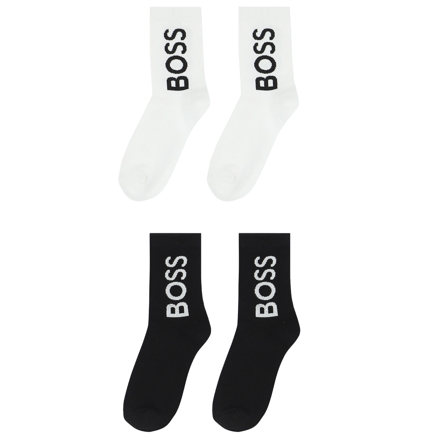 Boys Black & White Logo Socks (2 Pack)Ã‚Â , 1, hi-res image number null