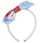 Girls Blue Floral Bow Headband, 1, hi-res
