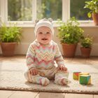 Multi-Coloured Zig Zag Babygrow Gift Set , 2, hi-res