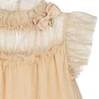Girls Gold Glitter Ruffle Dress, 3, hi-res