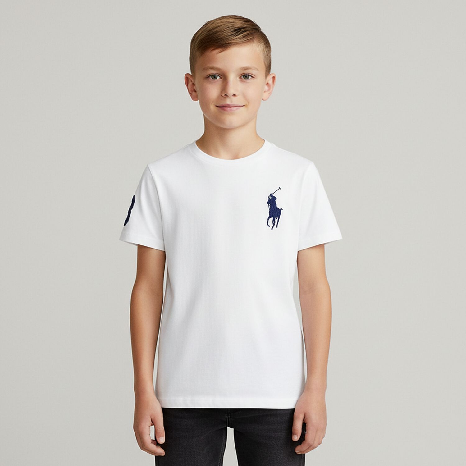 Boys White Logo T-Shirt, 1, hi-res image number null