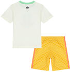 Ivory & Yellow Logo Shorts Set, 1, hi-res