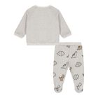 Baby Boys Grey Dinosaur 2 Piece Babygrow, 1, hi-res