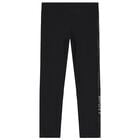 Girls Black Logo Leggings, 1, hi-res