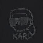 Boys Black Ikonik Karl Long Sleeve Top, 1, hi-res