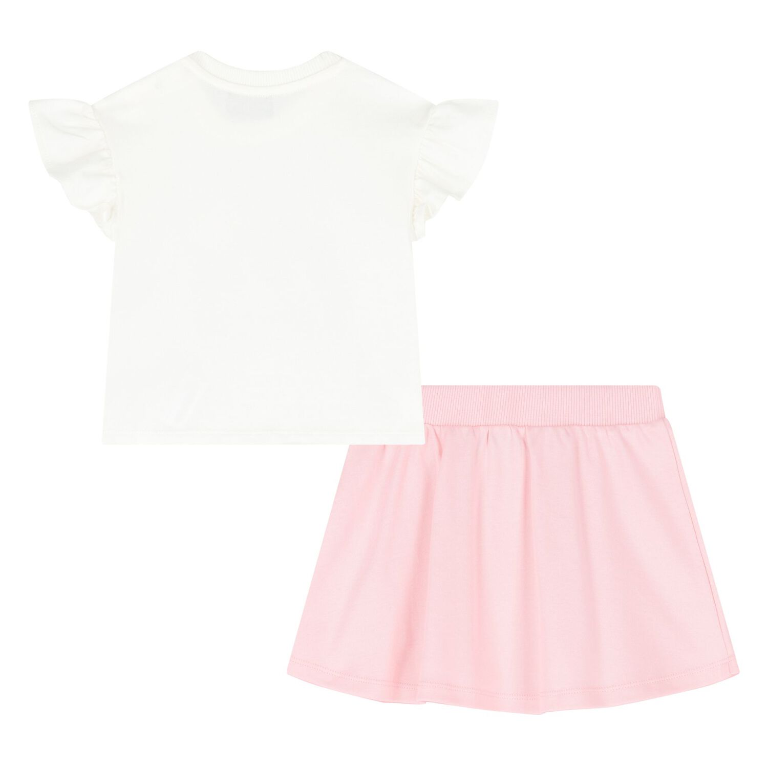 Younger Girls Ivory & Pink Teddy Bear Skirt Set, 1, hi-res