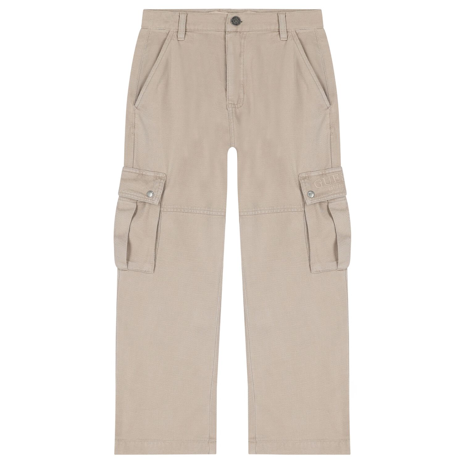 Boys Beige Logo Trousers, 1, hi-res image number null