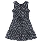 Girls Navy Blue Logo Dress, 1, hi-res