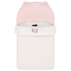 Baby Girls Pink & White Teddy Bear Logo Nest, 3, hi-res