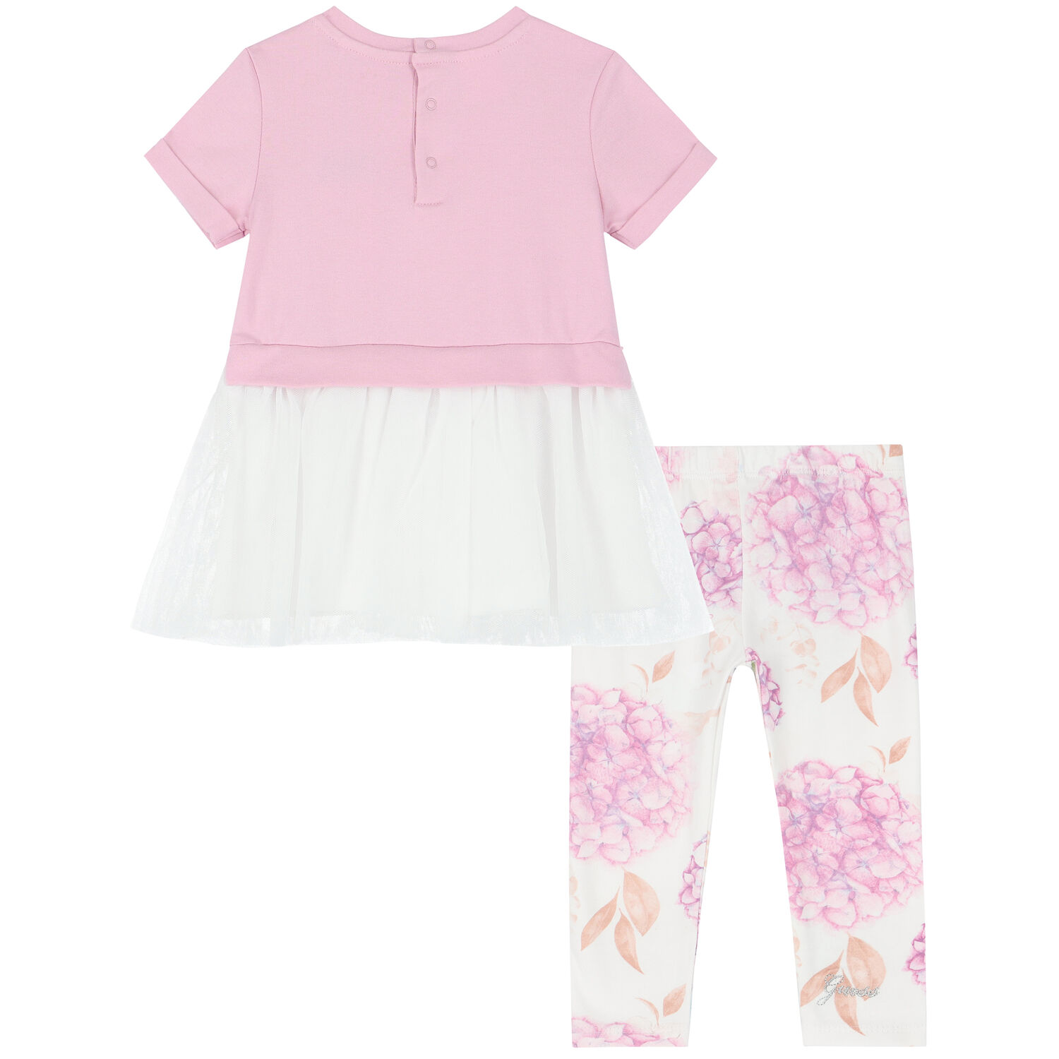Baby Girls Pink & White Leggings Set, 1, hi-res