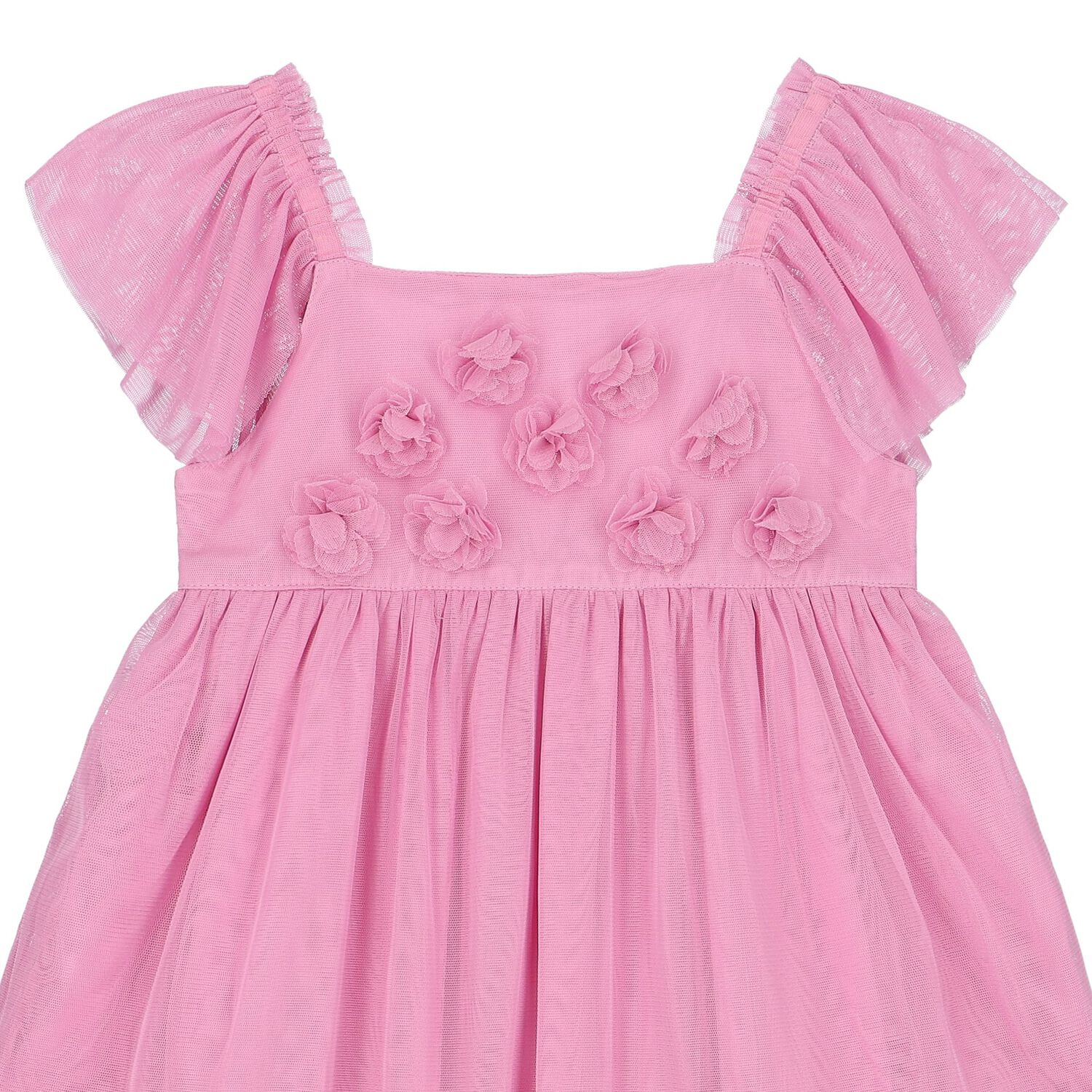 Girls Pink Tulle Dress, 2, hi-res