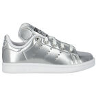 Girls Silver Stan Smith Trainers, 1, hi-res