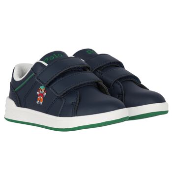 Boys Navy Blue Logo Trainers