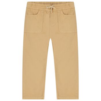 Boys Beige Logo Trousers