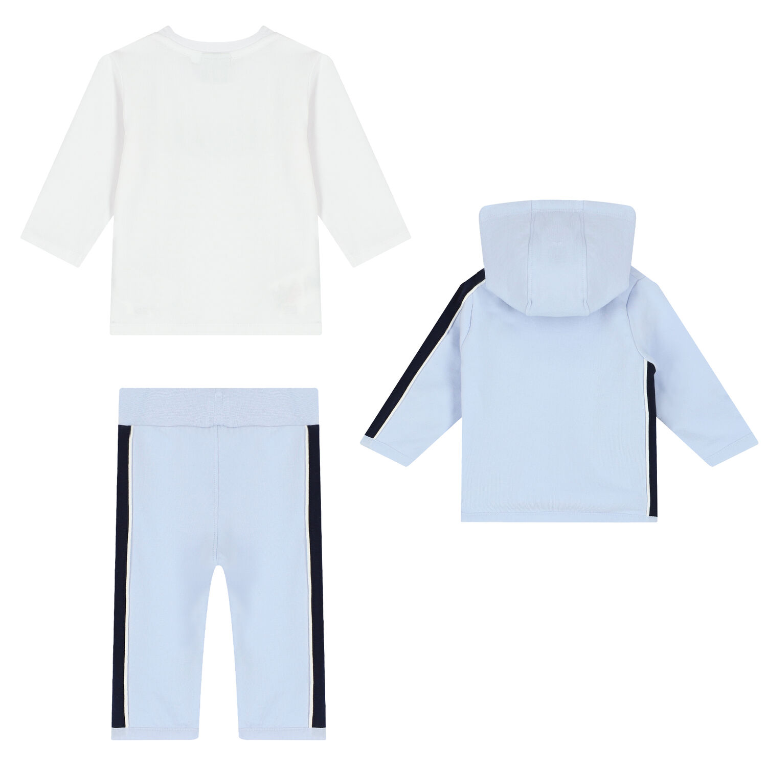 Baby Boys Blue & White Logo Tracksuit, 1, hi-res