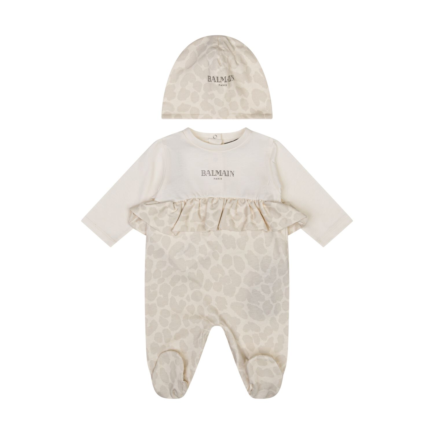 Baby Girls Ivory & Beige Logo Babygrow Gift Set, 1, hi-res