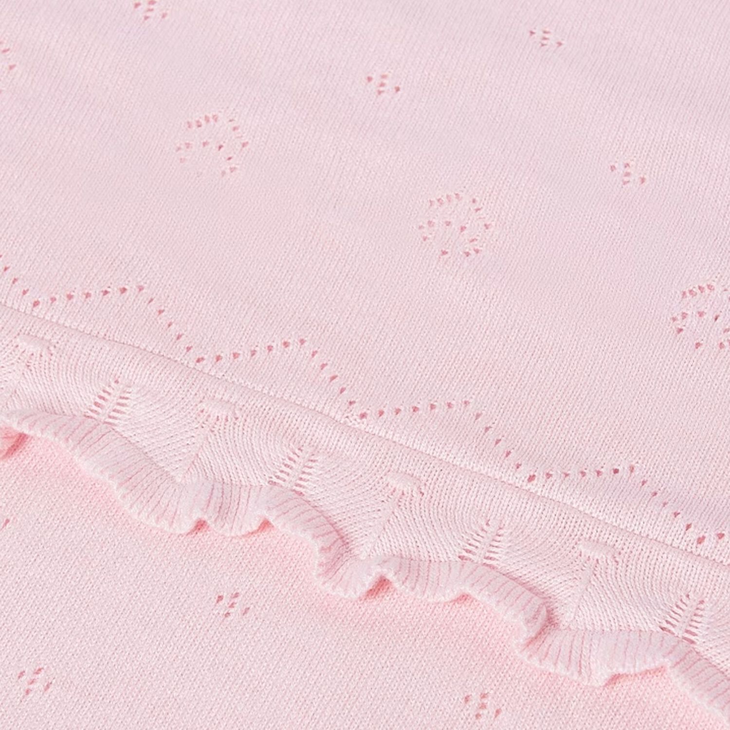 Baby Girls Pink Knitted Blanket, 2, hi-res