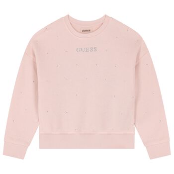 Girls Pink Embellished Logo Sweatshirt