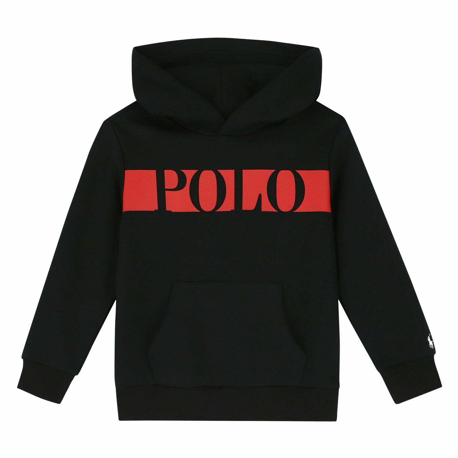 Boys Black Logo Hooded Top, 1, hi-res image number null