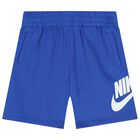 Boys Blue Logo Shorts, 3, hi-res