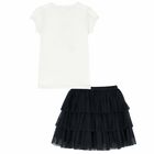 Girls White & Navy Skirt Set, 1, hi-res