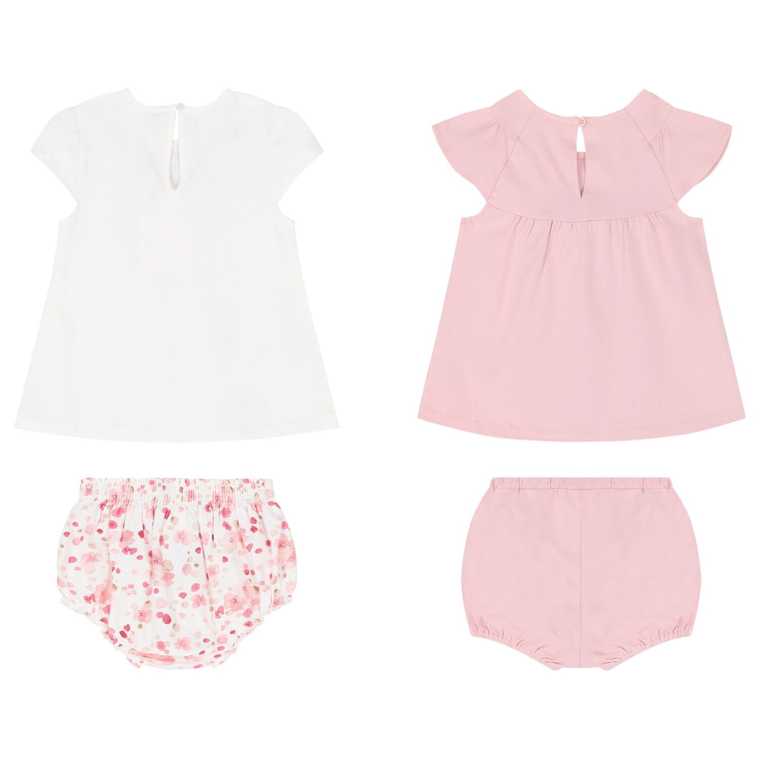 Baby Girls White & Pink Shorts Set ( 2-Pack ), 1, hi-res
