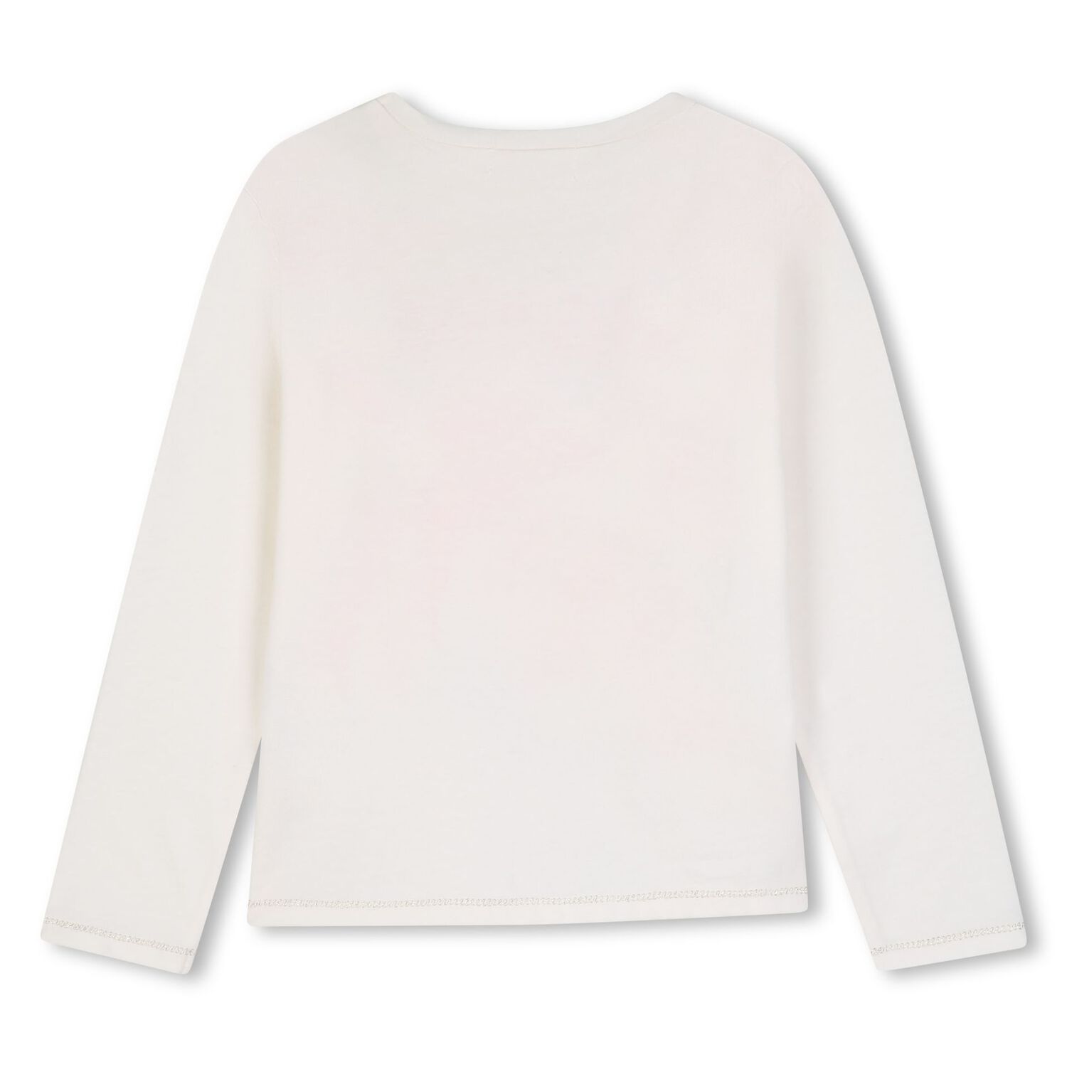 Girls Ivory Glittery Long Sleeve Top, 1, hi-res
