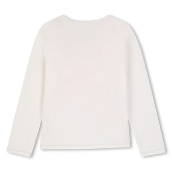 Girls Ivory Glittery Long Sleeve Top
