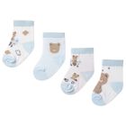 Baby Boys Blue & White Socks ( 4-Pack ), 3, hi-res